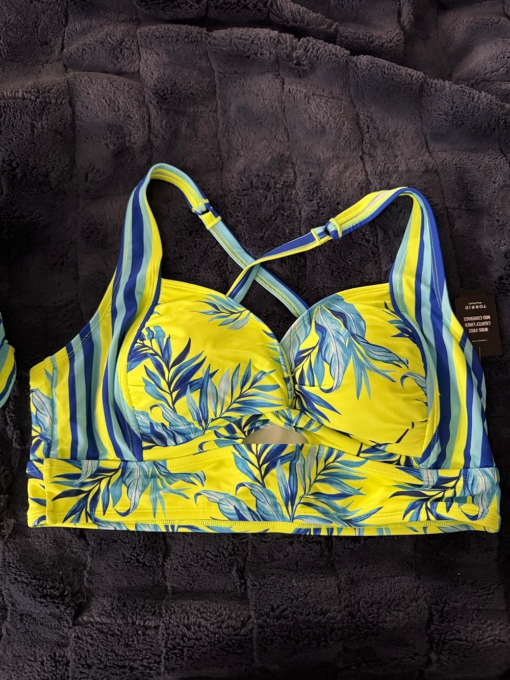 torrid Yellow and Blue Tropical High-Waist Bikini Set - Picture 3 of 6